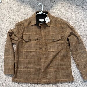 American Eagle Outfitters Men's Brown Plaid Shirt Jacket